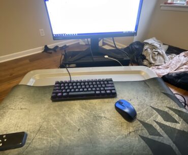 My wife’s battlestation with my PC while I’m deployed