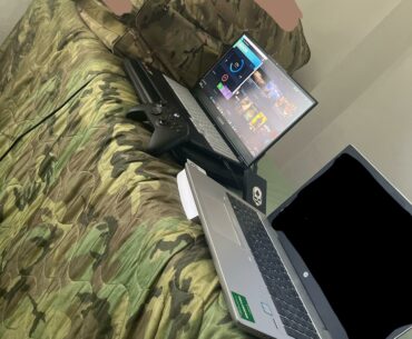 Deployment battle station: bunk bed = standing desk