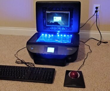 I put a laptop inside of a printer (again, but now it prints): The Comprinter II