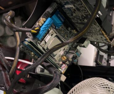 My beautiful monstrosity! Believe it or not it does work… x99e-itx asrock build