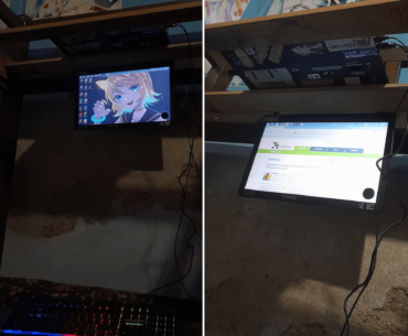 friend's setup only while lying around the floor (already obtained permission to post here)