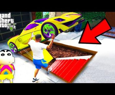 Franklin Found A SECRET LUXURY ROOM Under Franklin Car in GTA 5 | SHINCHAN and CHOP