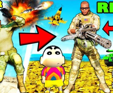 Franklin Become THE CHIEF OF RICH ARMY in GTA 5 | SHINCHAN and CHOP