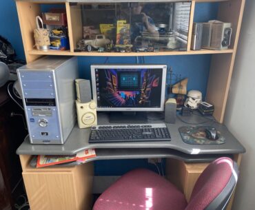 My shitty battle station that I made from crap I found on the side of the road