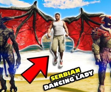 Franklin Become HELL BOSS to Fight SERBIAN DANCING LADY and DEVIL GOD in GTA 5 | SHINCHAN and CHOP