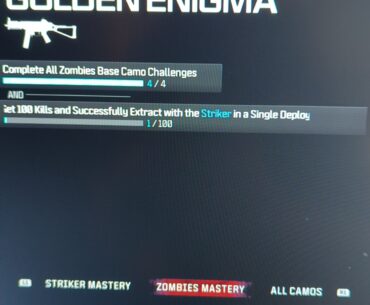 MW3 zombies 'Golden Enigma' camo bugged?