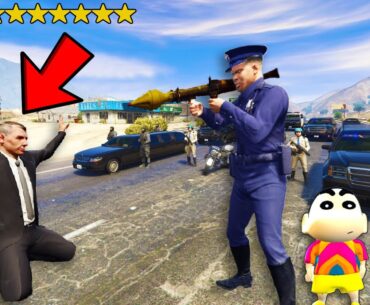 Franklin's Police BIGGEST ATTACK on PRESIDENT in GTA 5 | SHINCHAN and CHOP