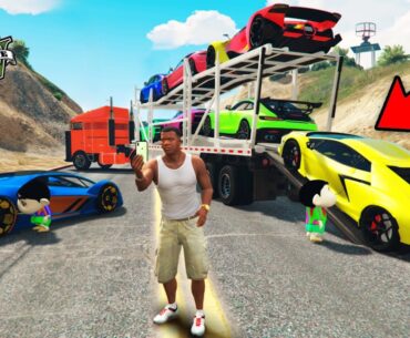 GTA 5 : Franklin Delivering BILLIONAIRE Supercars With Shinchan & Pinchan In GTA 5 !