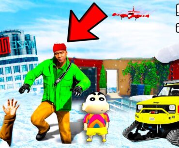 Franklin's House is BURIED in ICE TSUNAMI in GTA 5 | SHINCHAN and CHOP