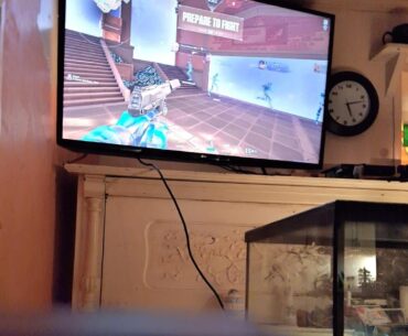 Got a computer but not a monitor, tv infront of the Turtle tank. (Pc in the bottom left)