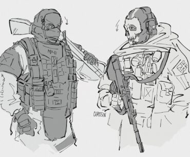 MW19 Nikto and Ghost doodle. People like to picture them as enemies but I feel like they could get along, as long as they keep each other at arm's length.