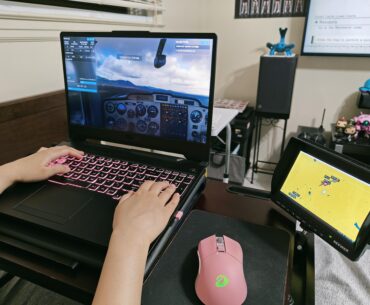 "Dual-monitor" setup for GF, so she can live out her dream of becoming a pilot :3