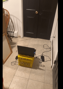 The setup my friend would consistently play on because "it had the best wifi in the house"