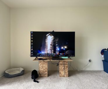 My Battlestation in my newish apartment. Yes, I did buy the tv backlight before a proper tv stand.