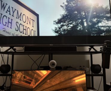 I put my whole tv stand on my desk. I took it out of the living room