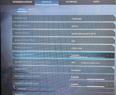 Game not running on 180hz even if I got all the right settings