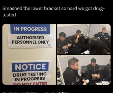 Smashed the Lower Bracket so hard, had to get drug tested