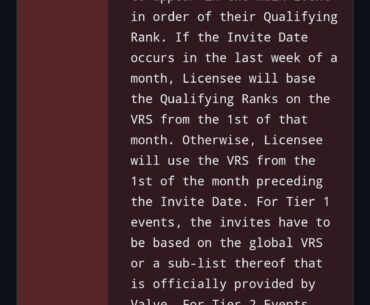 New Valve Rule for TOs was made last night (for 2025 presumably). Invites to teams now have to be done 8 weeks prior to the main event.