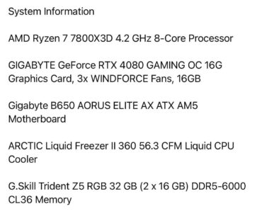 Gaming pc info