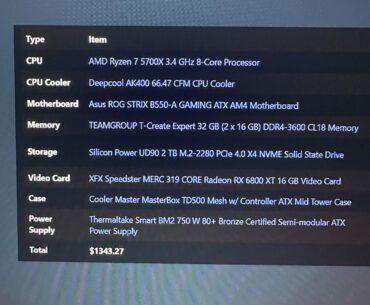 All 6800xt Users. What are your thoughts on these specs ? I’m trying to upgrade, I currently have a 4060 and running 100fps max in Warzone on 1440p. What’s the highest frames I can run with these specs down below at 1440p ? Don’t bash me I’m new to gaming PCs