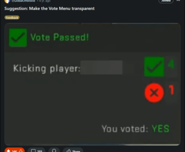 Please change votemenu (4 years have passed since this post and the vote menu is still annoying)