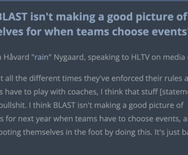 rain on the Astralis controversy