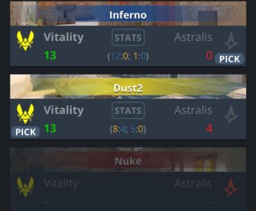 Astralis finishes their series against Vitality without winning a single T-side round.