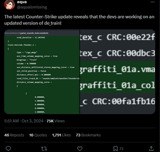 @aquaismissing on Twitter: The latest Counter-Strike update reveals that the devs are working on an updated version of de_train!