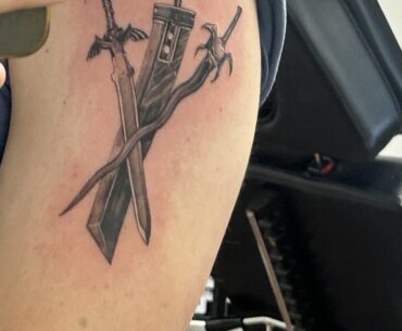 My new video game swords tattoo