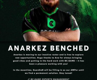 Anarkez benched by BC.Game